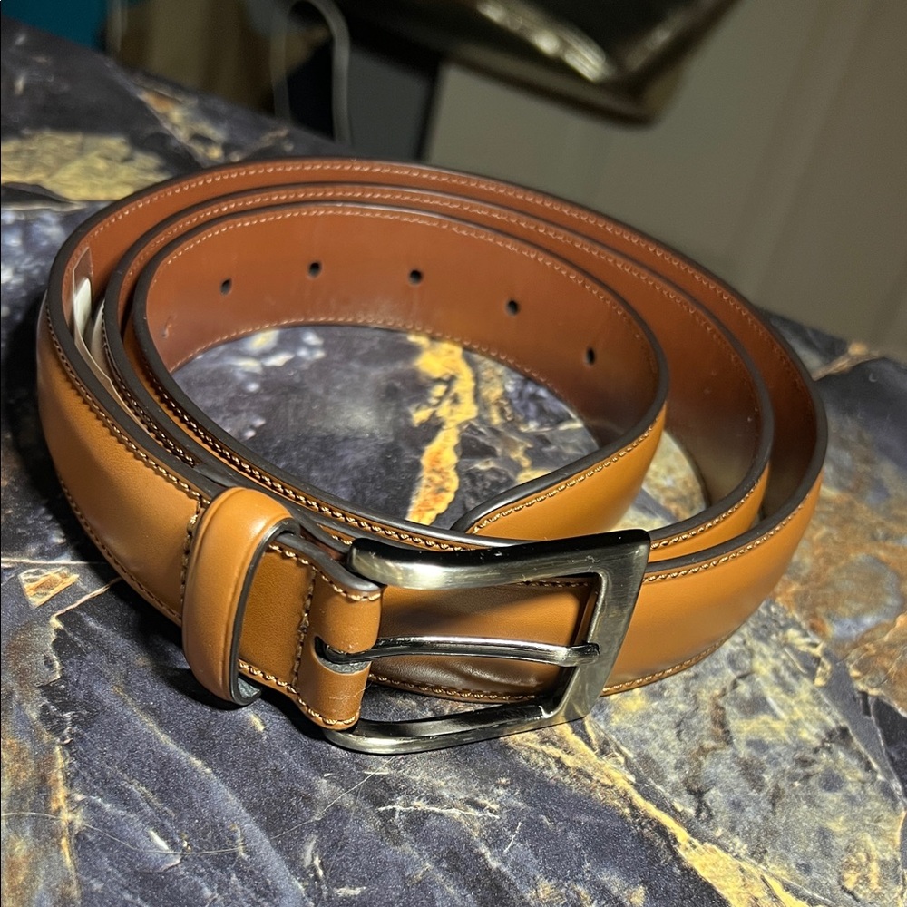 Perry Ellis Tan Leather Belt